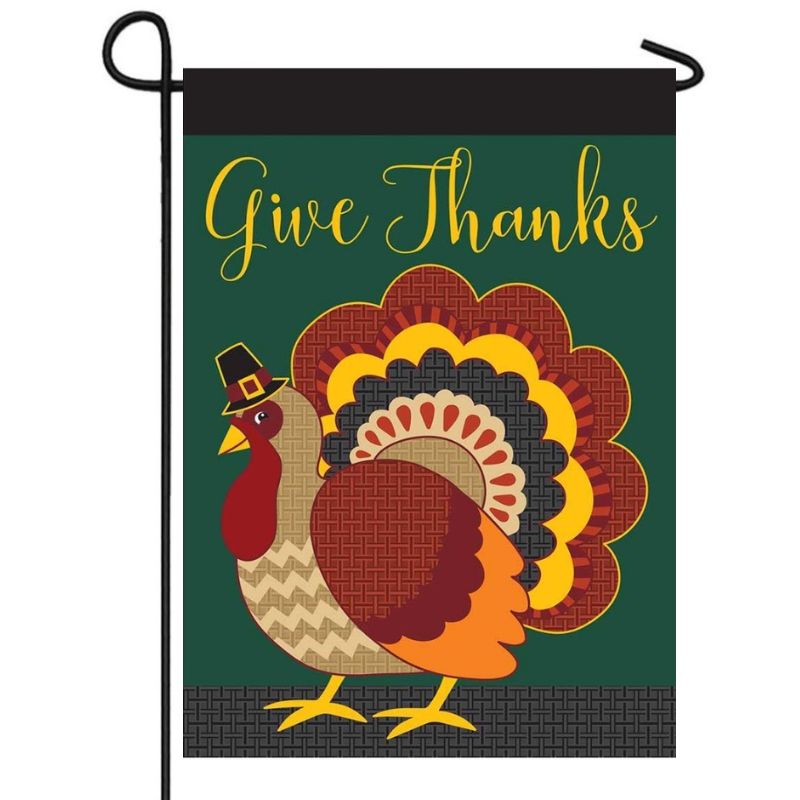 Turkey Give Thanks Garden Flag